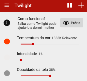 Na tela inicial é possível configurar a intensidade do filtro, além de diversas outras configurações. |Crédito: Reprodução