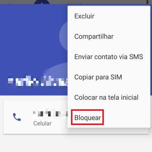 5-Vá em “bloquear” e pronto, não será mais possível receber ligações e nem mensagens SMS do contato selecionado. |Crédito: Reprodução