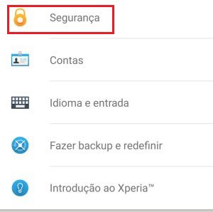 1-Em seu dispositivo, acesse as configurações. Role a página até encontrar a opção “Segurança”, e clique nela para acessar todas as opções.