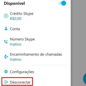 2-Role até o fim da página e clique em desconectar, para sair do Skype em seu dispositivo. Confirme a escolha e feche o aplicativo. |Crédito: Reprodução