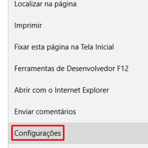 2-Após abrir as opções, clique em configurações, no fim da página. |Crédito: Reprodução