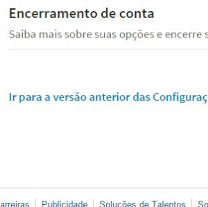 2-Nessa nova tela, role até o final da página e clique em “encerramento de conta”. |Crédito: Reprodução