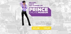 Ilustração de Prince convida os fãs a navegarem pela timeline de sites | Crédito: Reprodução