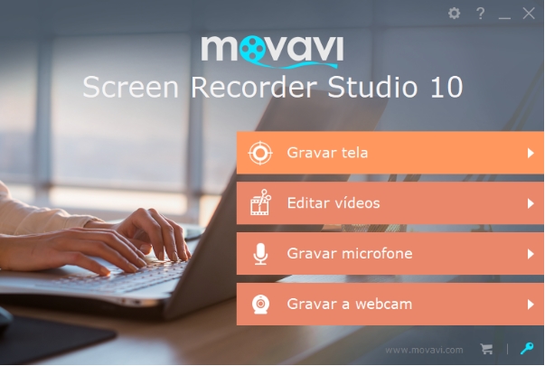 Interface do Movavi para gravação de tela