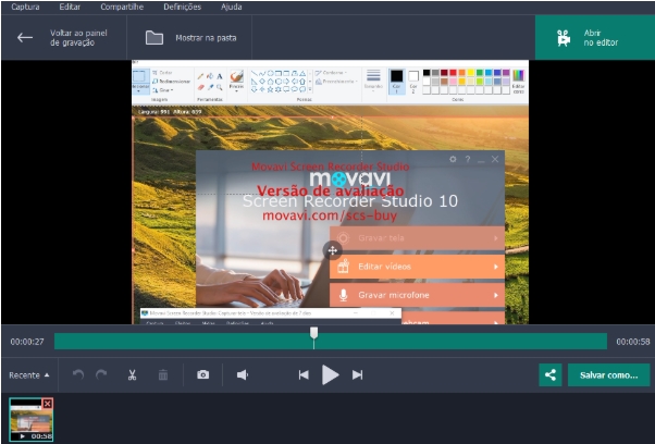 Editando a gravação de tela pelo Movavi