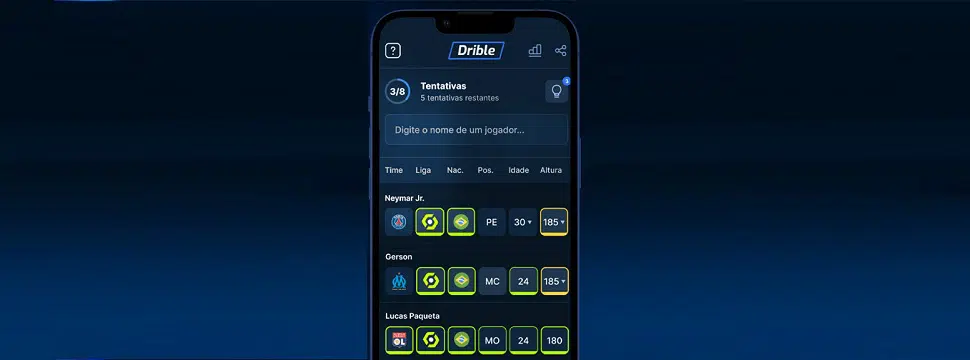Conheça o Drible, jogo do tipo Termo para fãs de futebol
