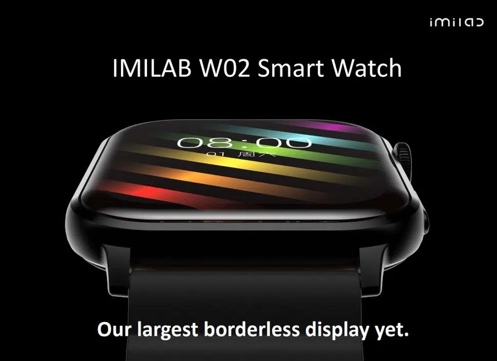 Smartwatch IMILAB W02 tem tela de 1,85&#8243; sem bordas e permite chamadas via bluetooth