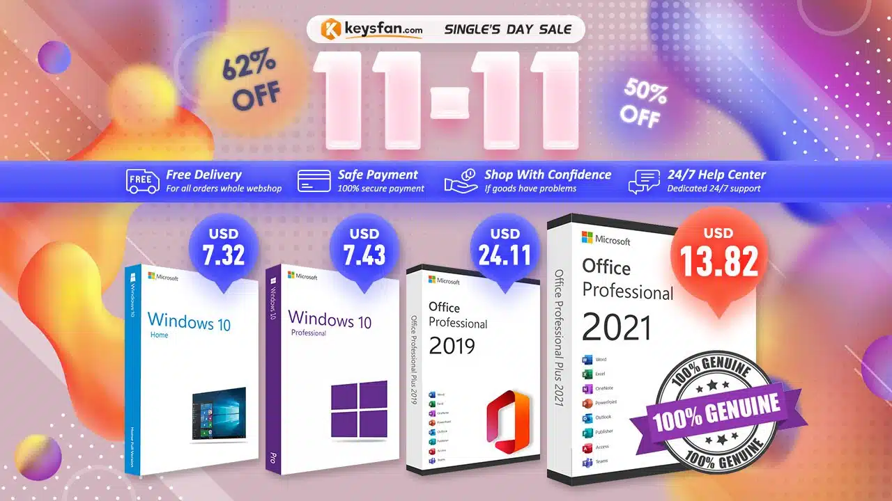 Obtenha Microsoft Office 2021 vitalício por US$ 14, Windows 10 Pro por US$ 6 na Keysfan Special Sale!