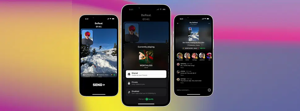 BeReal: agora é possível compartilhar o que você está ouvindo no Spotify